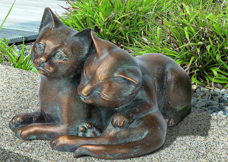 ars mundi Gartenskulptur "Katzchen", Bronze Gartenobjekte