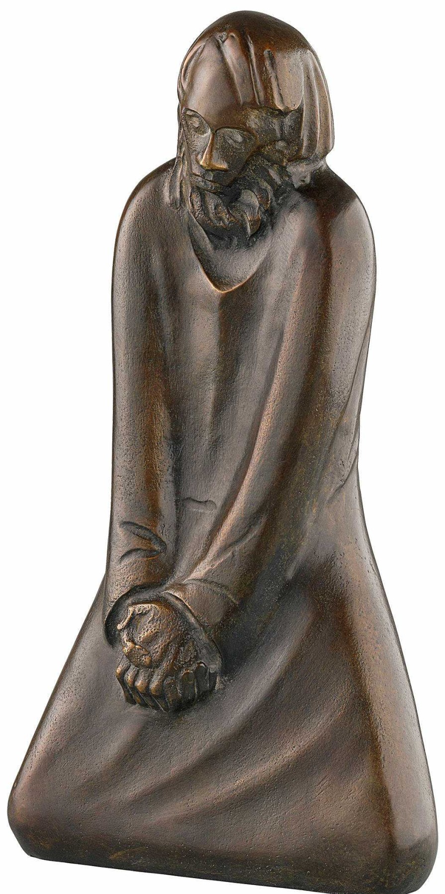 Ernst Barlach Skulptur "Der Zweifler" (1931), Reduktion In Bronze 20. Jahrhundert