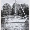 Dan Bina Bild "White Sailboat: Boothbay" (2019) (Unikat) Meer / Seefahrt