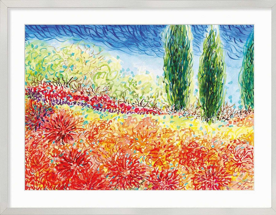 Ansgar Skiba Bild "Die Insel Mainau Im Herbst" (2021) (Original / Unikat), Gerahmt Aquarelle