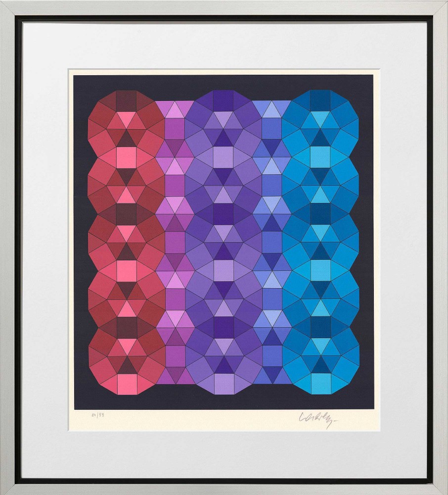 Victor Vasarely Bild "Yka" (1989), Gerahmt Op-Art