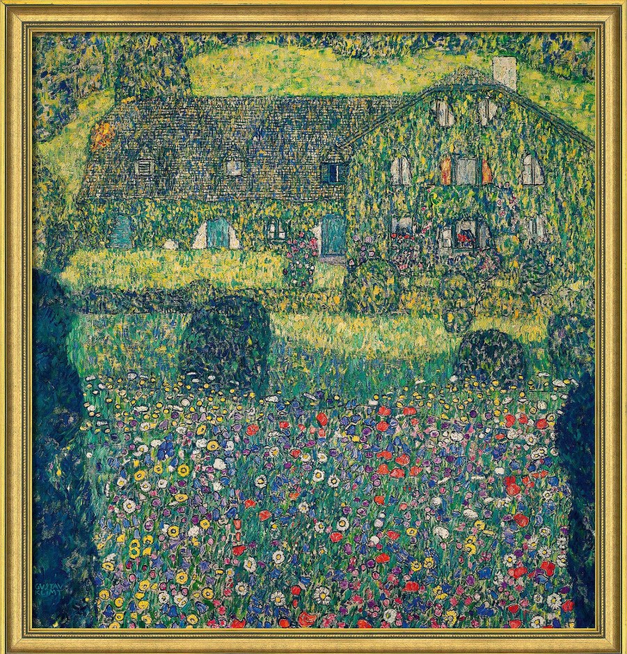 Gustav Klimt Bild "Landhaus Am Attersee" (1914), Gerahmt Jugendstil / Art Deco