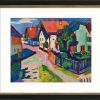 Wassily Kandinsky Bild "Murnau" (1908), Version Schwarz-Goldfarben Gerahmt Stadt Und Architektur