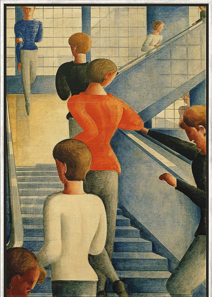 Oskar Schlemmer Bild "Bauhaustreppe" (1932), Gerahmt Giclee