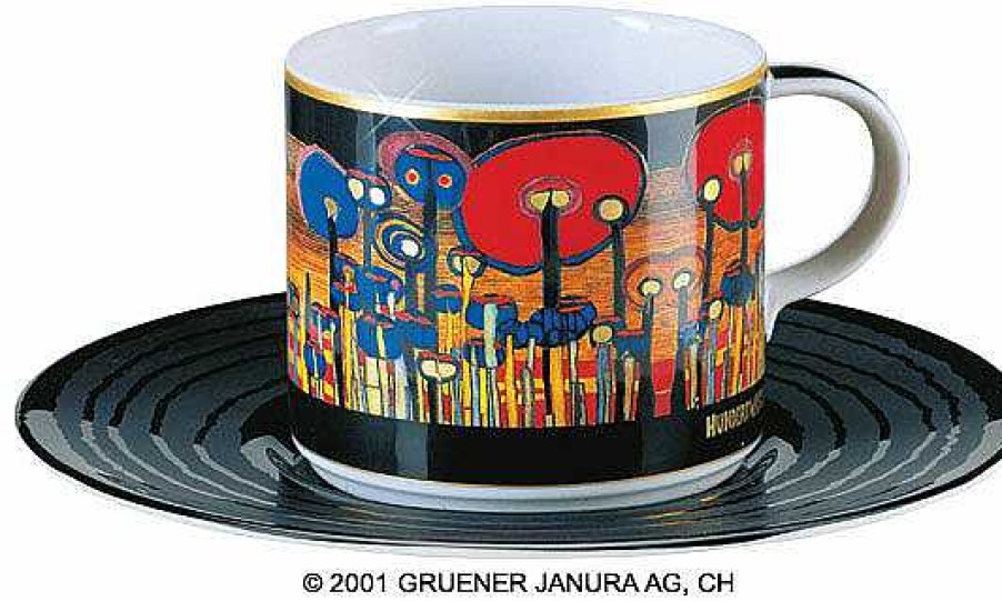 Friedensreich Hundertwasser (895D) Kunstlertasse "Achtung Gras" Geschirr