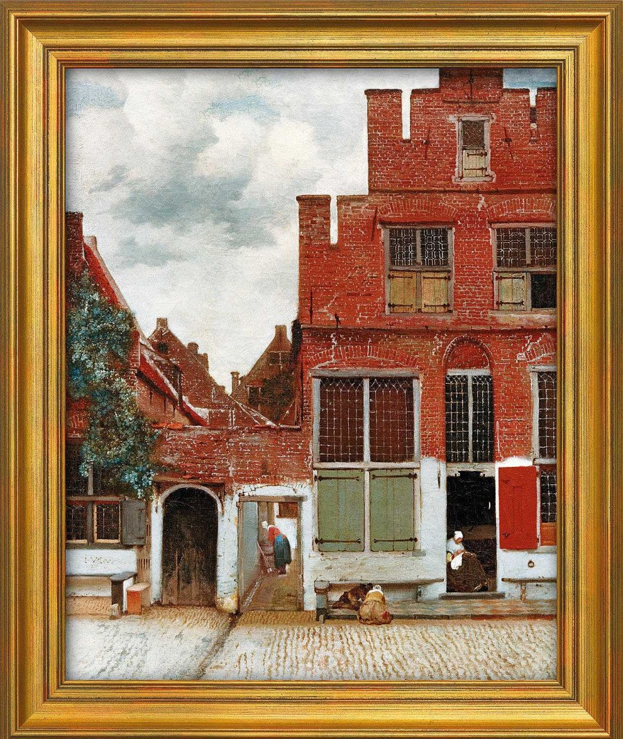 Jan Vermeer van Delft Bild "Strase In Delft" (1657/58), Gerahmt Barock / Rokoko