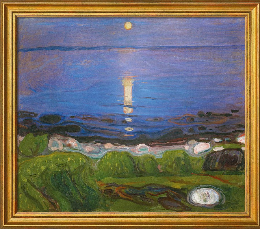 Edvard Munch Bild "Eine Sommernacht Am Strand" (1902), Gerahmt Meer / Seefahrt