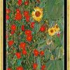 Gustav Klimt Bild "Sonnenblumen", Gerahmt Jugendstil / Art Deco