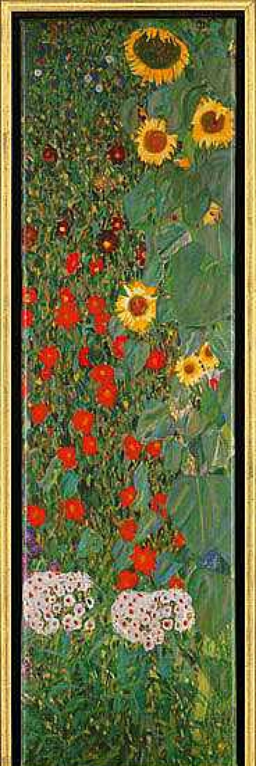 Gustav Klimt Bild "Sonnenblumen", Gerahmt Jugendstil / Art Deco