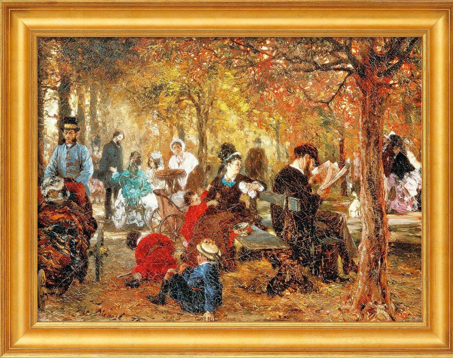 Adolph von Menzel Bild "Im Jardin De Luxembourg" (1876), Gerahmt Idealismus / Realismus