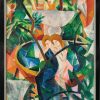 August Macke Bild "Madchen Am Springbrunnen" (1913), Version Schwarz-Silberfarben Gerahmt Expressionismus