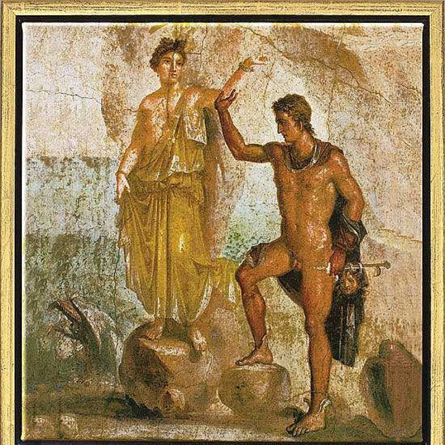 ars mundi Wandmalerei Aus Pompeji: Bild "Perseus Und Andromeda", Gerahmt Mythologie / Historie