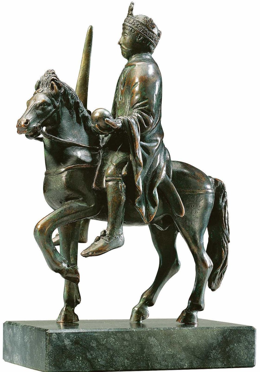 ars mundi Reiterstatuette "Karl Der Grose", Version In Metallguss Mittelalter