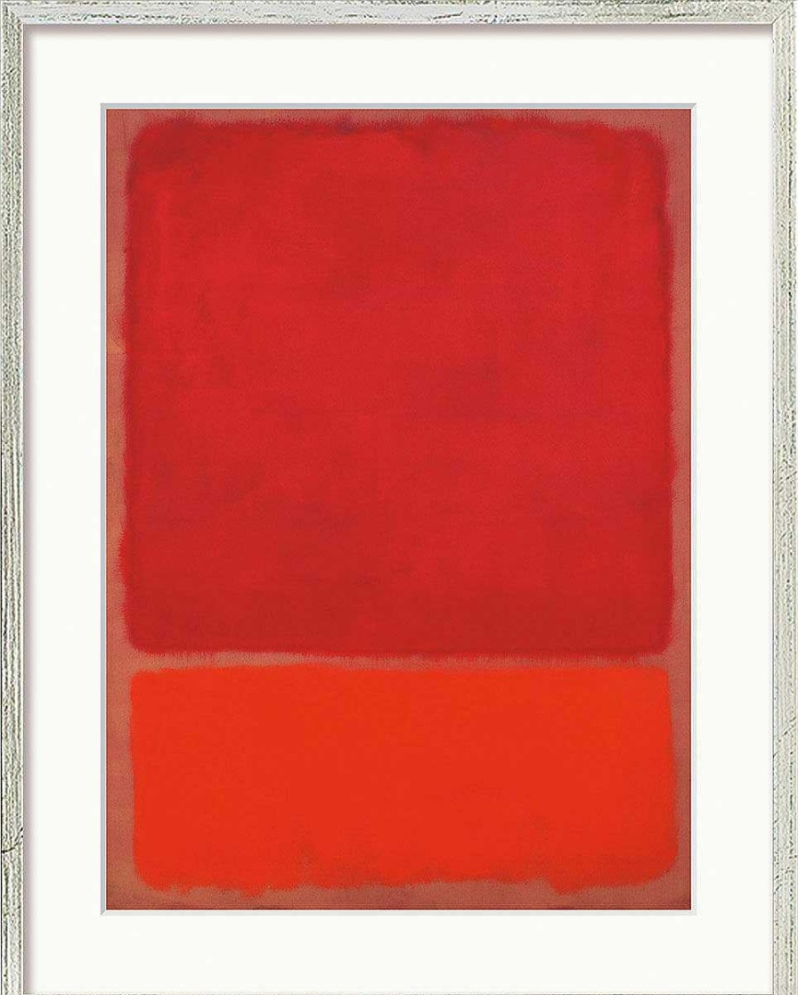 Mark Rothko Bild "Untitled (Red, Orange)" (1968), Version Silberfarben Gerahmt Abstrakte Bilder