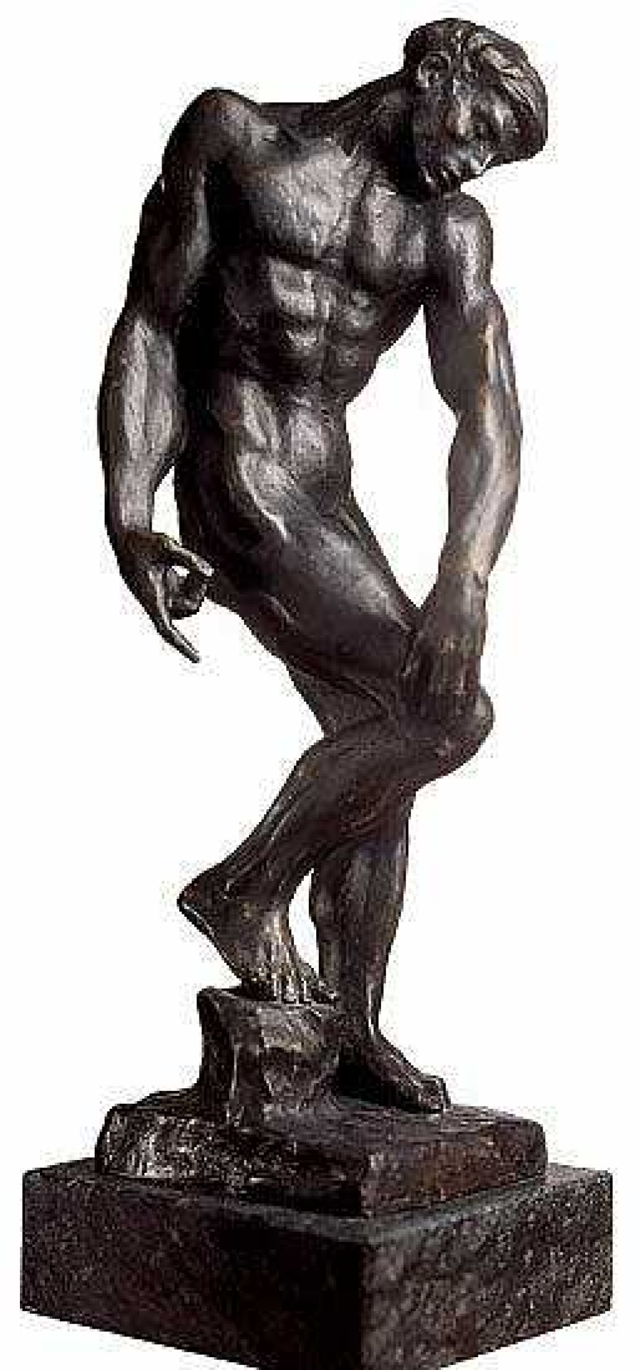 Auguste Rodin Skulptur "Adam Oder Der Grose Schatten" (1880), Version In Bronze 19. Jh / Um 1900