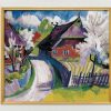 Max Pechstein Bild "Fruhlingsblute" (Um 1919), Version Weis-Goldfarben Gerahmt Stadt Und Architektur