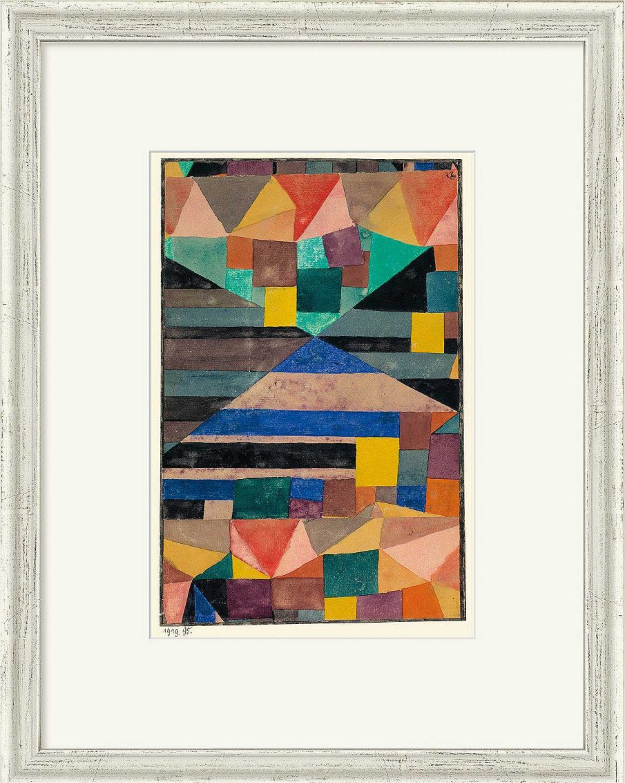 Paul Klee Bild "Blauer Berg" (1919), Gerahmt Faksimile