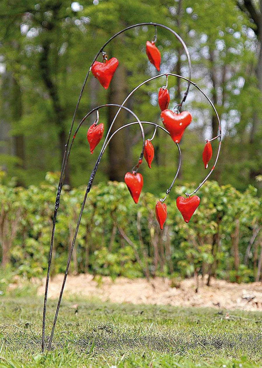 ars mundi Gartenstecker-Blumenset "Herzblumen", 2-Teilig Sonstige Gartenaccessoires