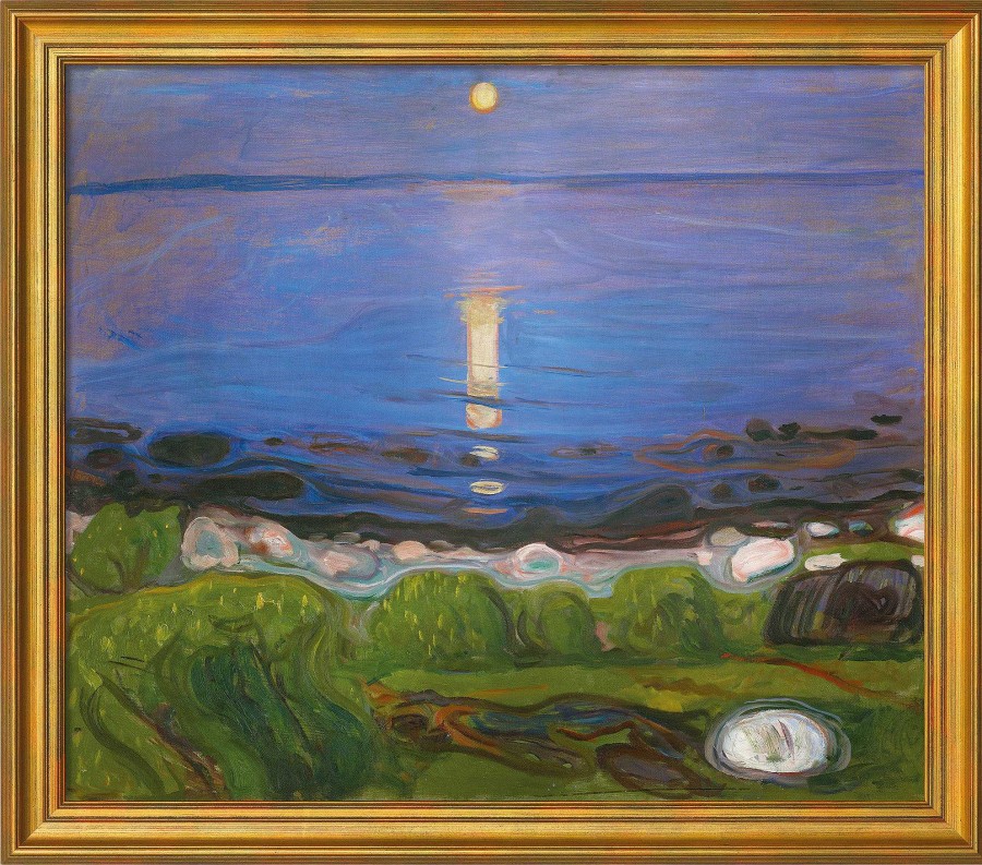 Edvard Munch Bild "Eine Sommernacht Am Strand" (1902), Gerahmt Expressionismus