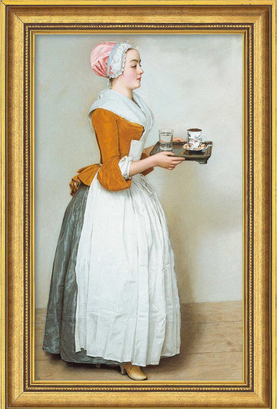 Jean-Étienne Liotard Bild "Schokoladenmadchen" (1743-45), Gerahmt Barock / Rokoko