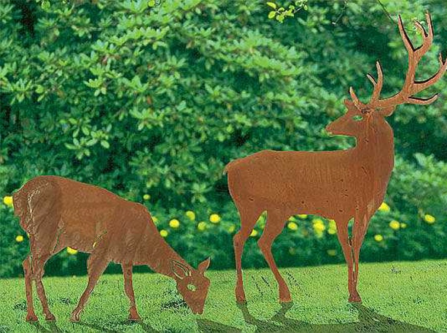 ars mundi Gartenstecker / Silhouetten "Hirsch Und Hirschkuh" Sonstige Gartenaccessoires