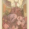 Alphonse Mucha Glasbild "Amethyst" Portrats