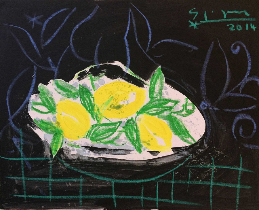 Stefan Szczesny Bild "Nature Morte Aux Citrons" (2014) (Original / Unikat), Auf Keilrahmen Stillleben