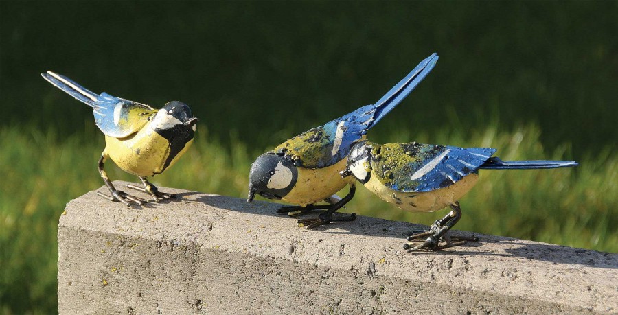 ars mundi Deko-Objekte "Blaumeisen", 3-Teilig Sonstige Gartenaccessoires