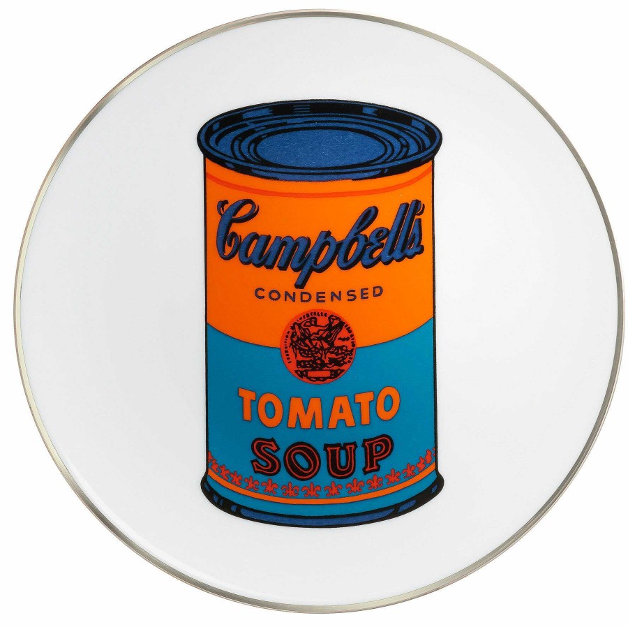 Andy Warhol Porzellanteller "Coloured Campbells Soup Can" (Orange/Blau) Homeaccessoires