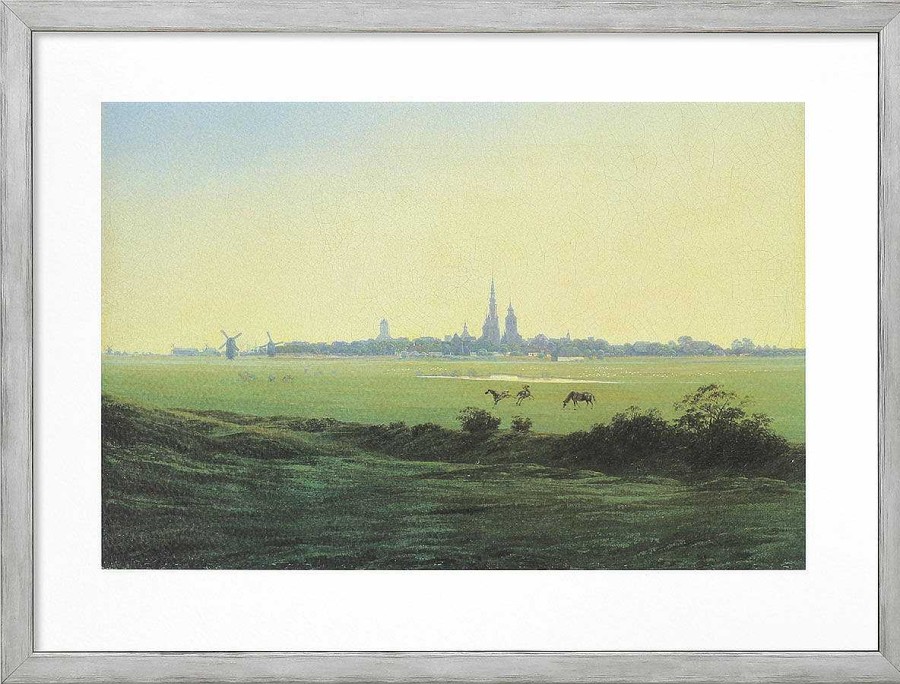 Caspar David Friedrich Bild "Wiesen Bei Greifswald" (1822), Gerahmt Romantik