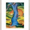 Franz Marc Bild "Katze Hinter Einem Baum" (1910/11), Gerahmt Tierdarstellungen