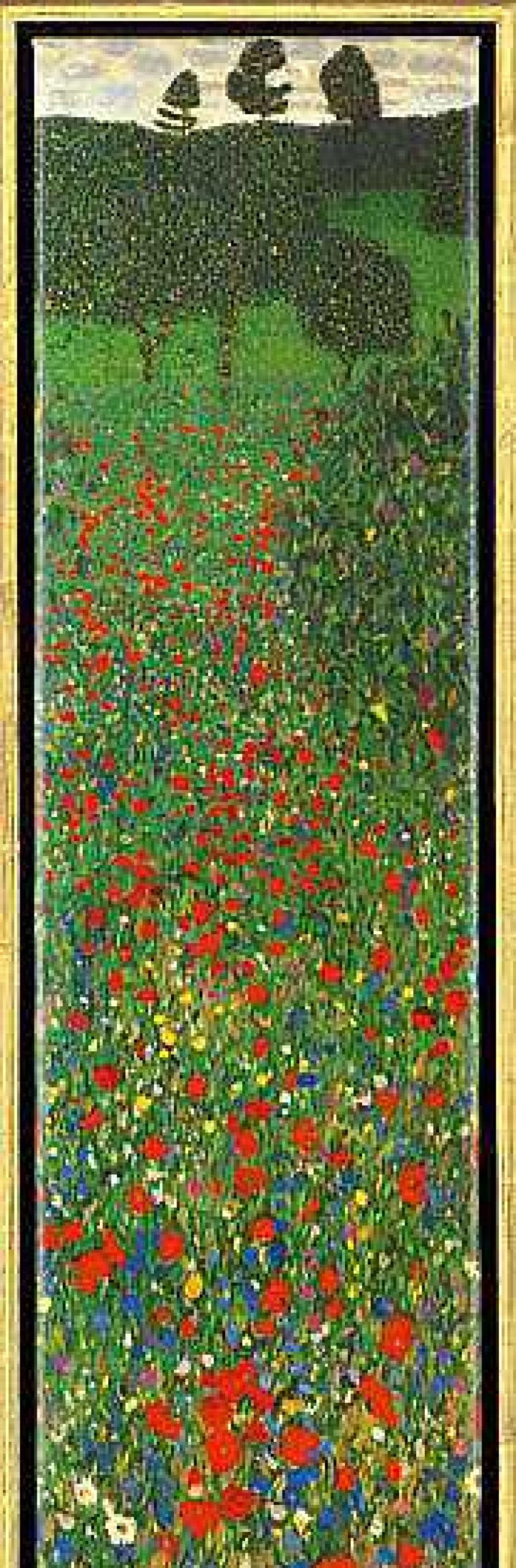 Gustav Klimt Bild "Mohnfeld", Gerahmt Jugendstil / Art Deco