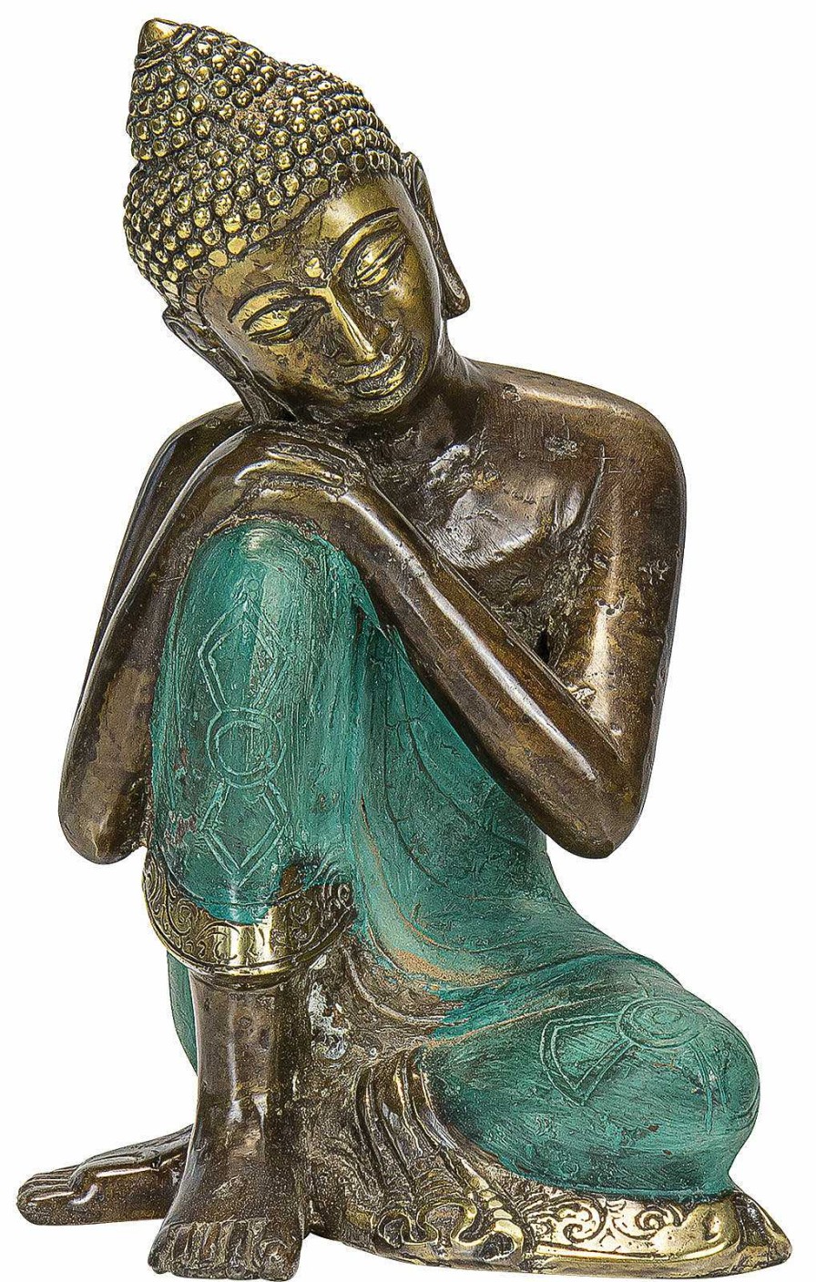 ars mundi Skulptur "Ruhender Buddha", Bronze Antikfinish Asien