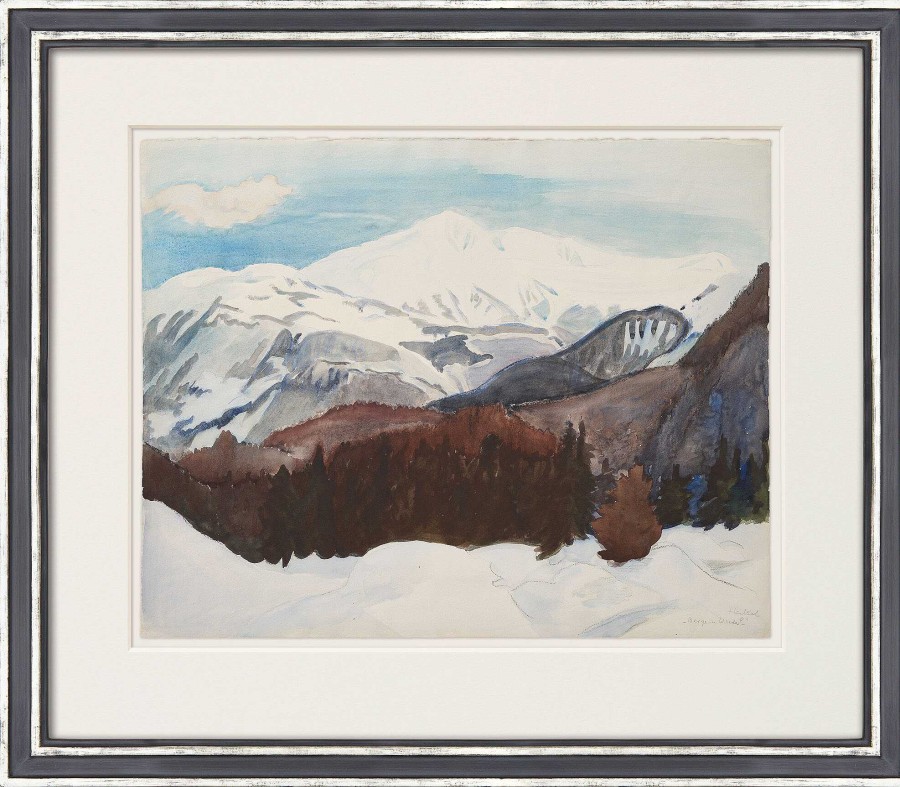 Erich Heckel Bild "Berge Im Winter" (1948) (Unikat) Aquarelle