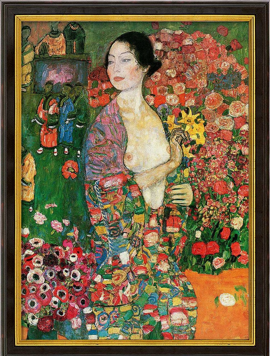 Gustav Klimt Bild "Die Tanzerin" (1916-18), Gerahmt Jugendstil / Art Deco