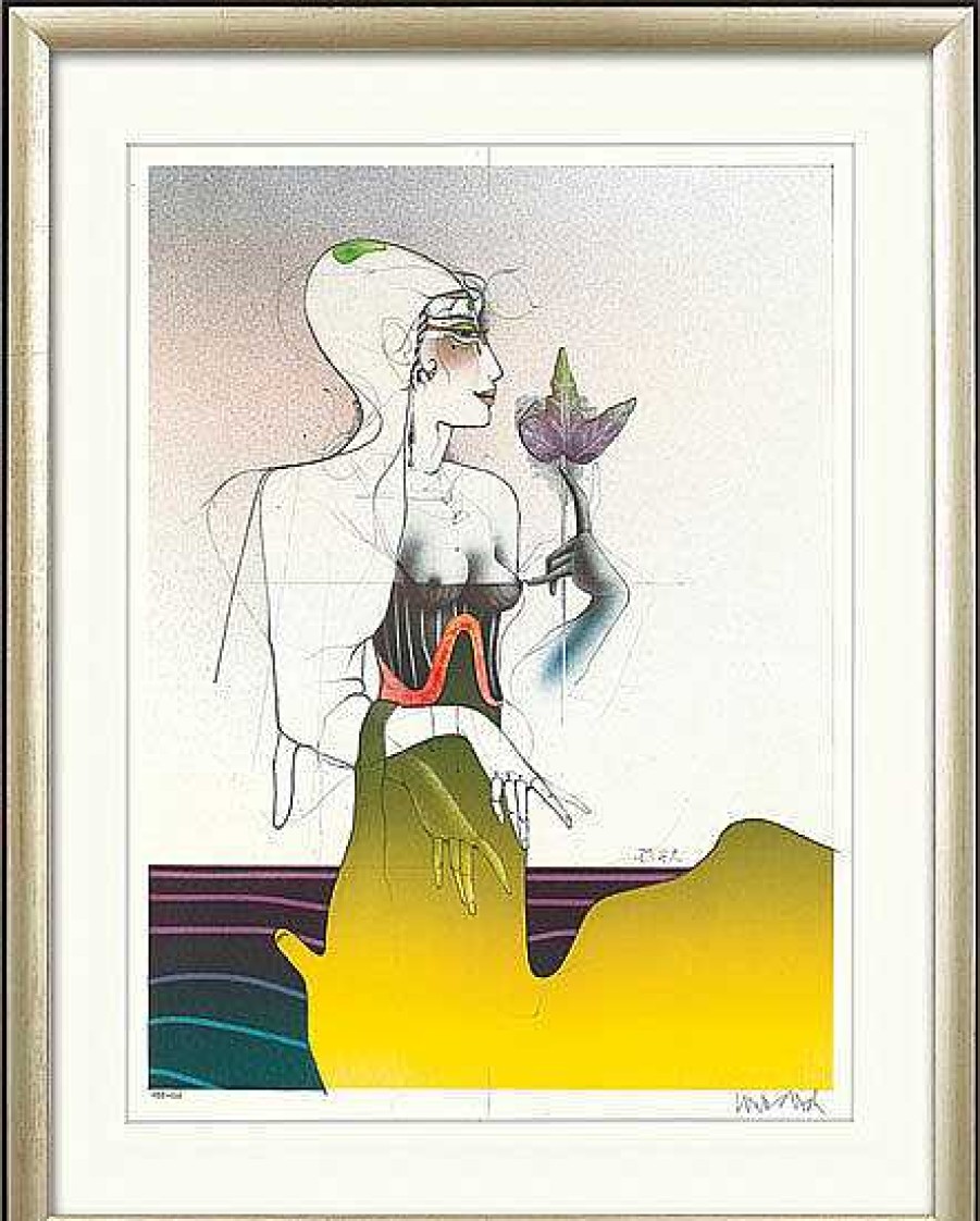 Paul Wunderlich Bild "Euphrosyne" - Aus Grafikfolge "Drei Grazien", Gerahmt Portrats