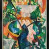 August Macke Bild "Madchen Am Springbrunnen" (1913), Version Schwarz-Silberfarben Gerahmt Genreszenen