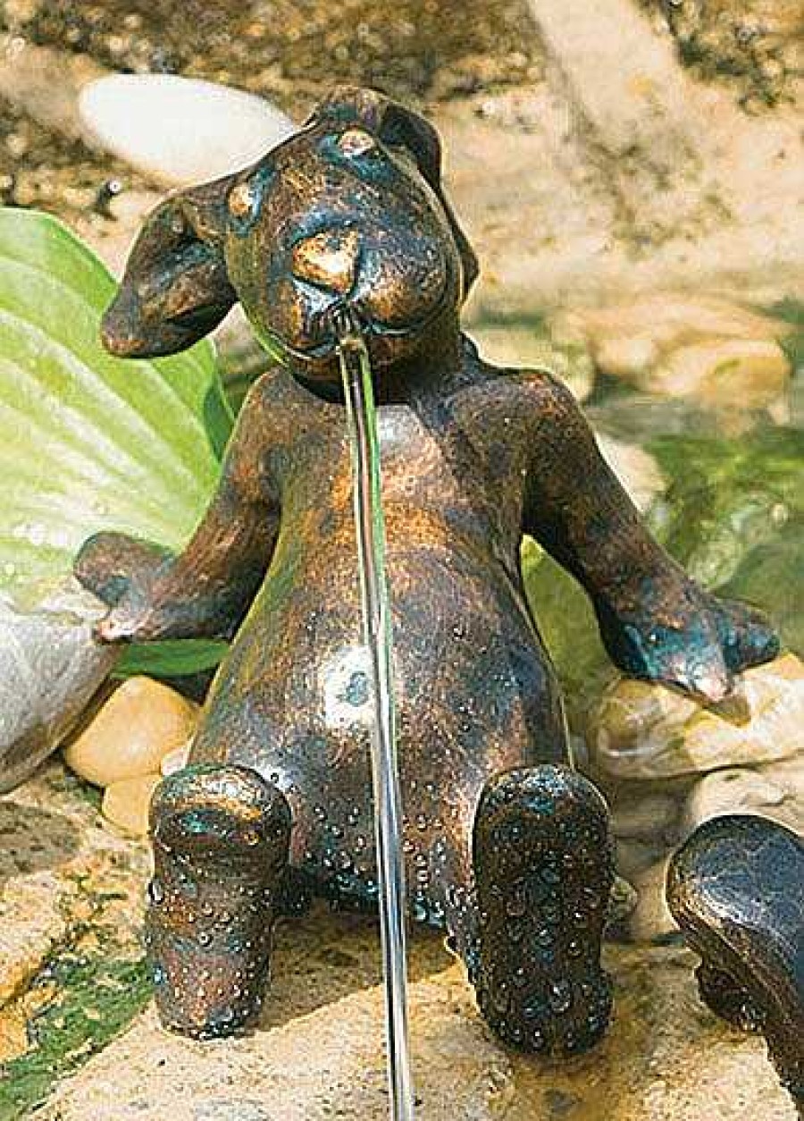 ars mundi Gartenskulptur / Wasserspeier "Hase Emil", Bronze Wasserspeier & Brunnen