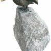 ars mundi Gartenskulptur "Eisvogel Auf Granitstein", Bronze Bronze