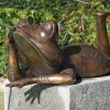 ars mundi Gartenskulptur / Wasserspeier "Liegender Frosch", Bronze Wasserspeier & Brunnen