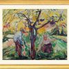 Edvard Munch Bild "Apfelbaum" (1921) - Aus "Jahreszeiten-Zyklus", Version Goldfarben Gerahmt Expressionismus