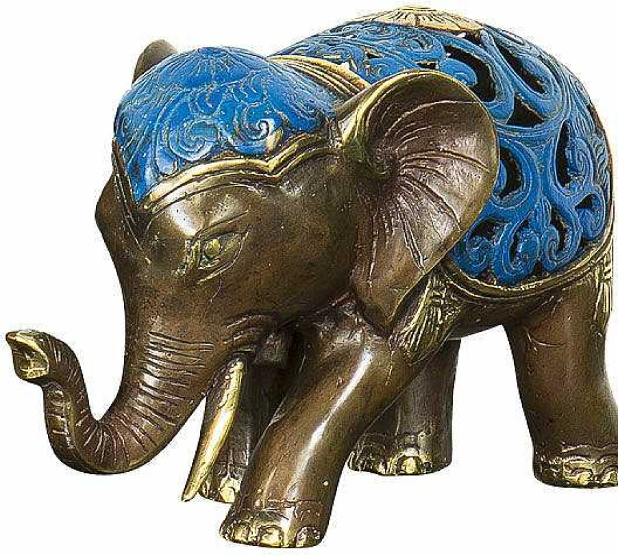 ars mundi Skulptur "Elefant" (Blaue Version), Bronze Asien