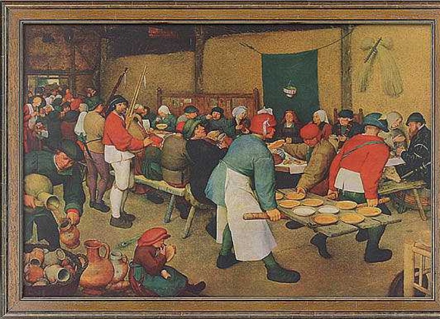 Pieter Brueghel d. Ä. Bild "Bauernhochzeit" (1568), Gerahmt Renaissance