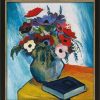 August Macke Bild "Stillleben Mit Anemonen Und Blauem Buch" (1911), Gerahmt Blumen