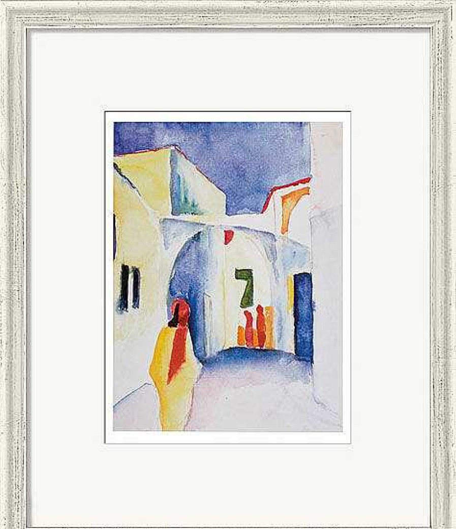 August Macke Bild "Blick In Eine Gasse" (1914), Gerahmt Faksimile