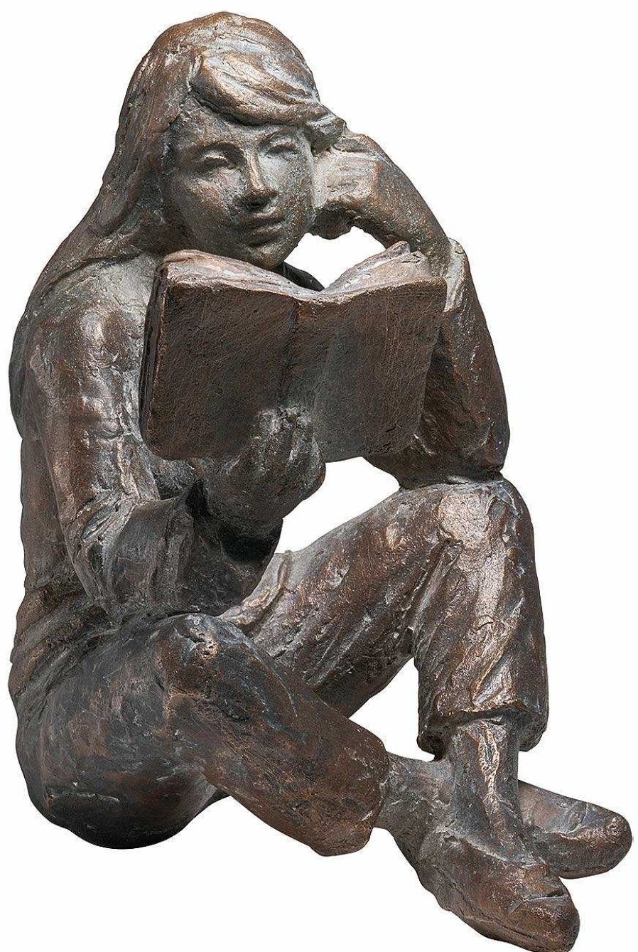 Luis Höger Skulptur "Lesende", Bronze Bronze