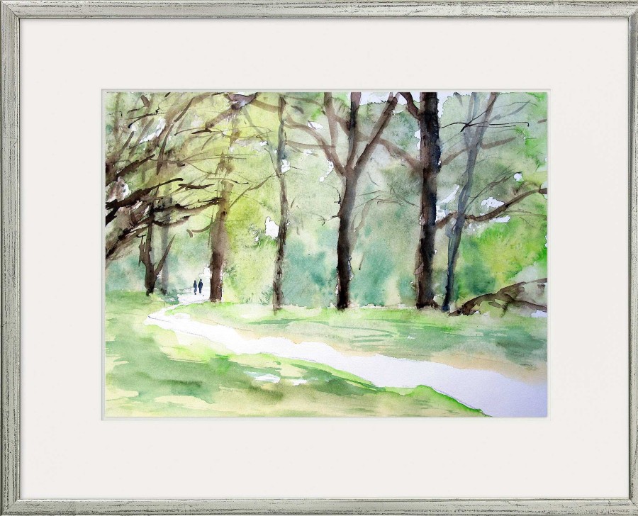 Hans-Jürgen Gaudeck Bild "Spaziergang Im Park" (2020) (Unikat) Aquarelle