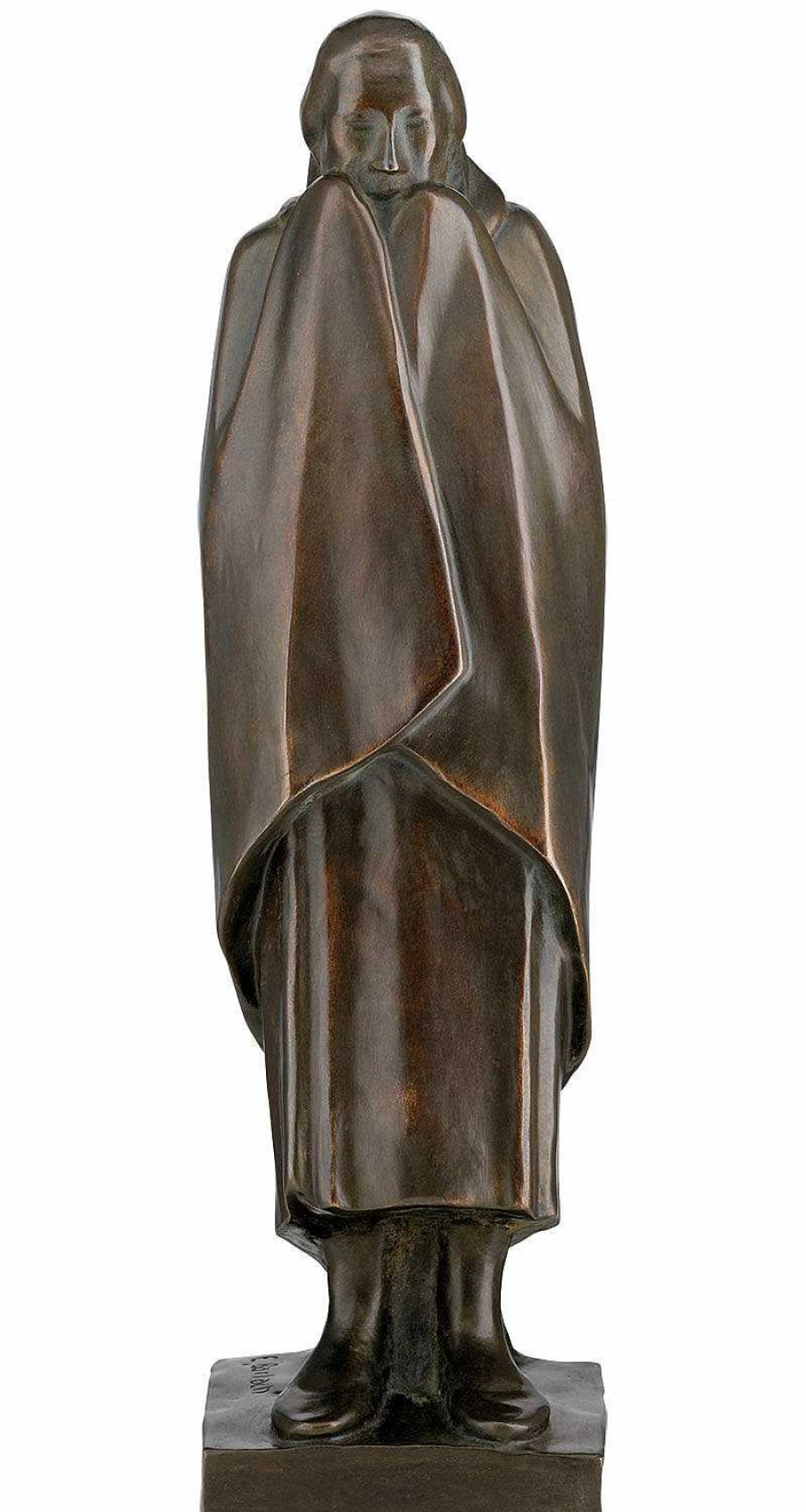 Ernst Barlach Skulptur "Frierendes Madchen" (1916), Reduktion In Bronze 20. Jahrhundert