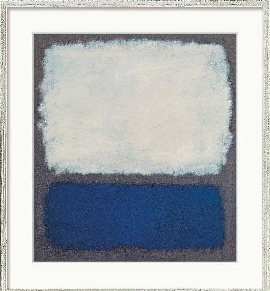 Mark Rothko Bild "Blue And Grey" (1962), Version Silberfarben Gerahmt Klassische Moderne