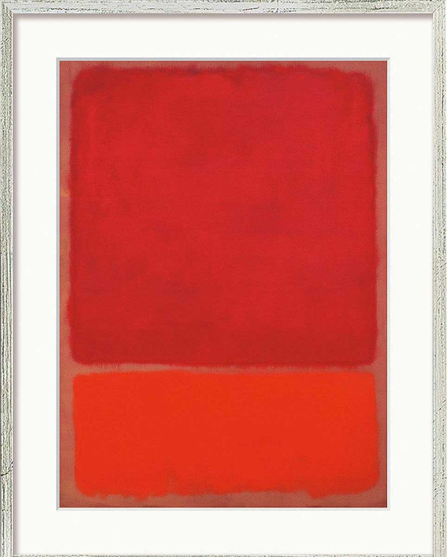 Mark Rothko Bild "Untitled (Red, Orange)" (1968), Version Silberfarben Gerahmt Sonstige Techniken